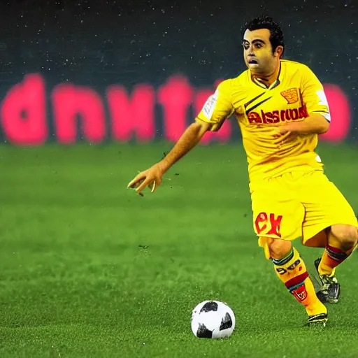 Image similar to xavi hernandez hit by a lightning, in forest