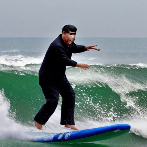 Prompt: xi jinping surfing.