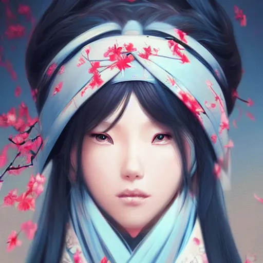 Image similar to A anime portrait of a Japanese geisha by stanley artgerm lau, WLOP, james jean, Andrei Riabovitchev, Marc Simonetti and Sakimichan, digital painting, trending on instagram