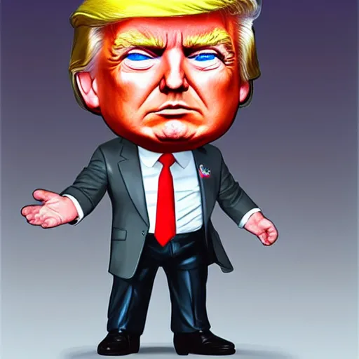 Image similar to donald trump as a funko pop, digital art, concept art, gemmy woud binnendijk, nixeu, artgerm