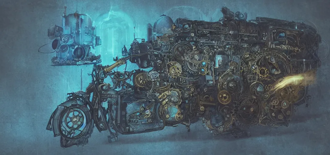 Image similar to steampunk https://www.mcgill.ca/neo/files/neo/styles/wysiwyg_medium/public/img_e0826_0.jpg?itok=RsuIC4Ax , details, smooth, sharp focus, illustration, realistic, cinematic, artstation, award winning, rgb, ethereal blue lighting, 8K,