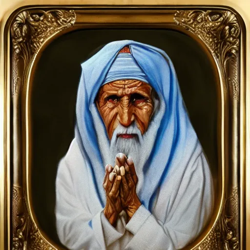 Image similar to баба ванга matte portrait painting of the mystic baba vanga