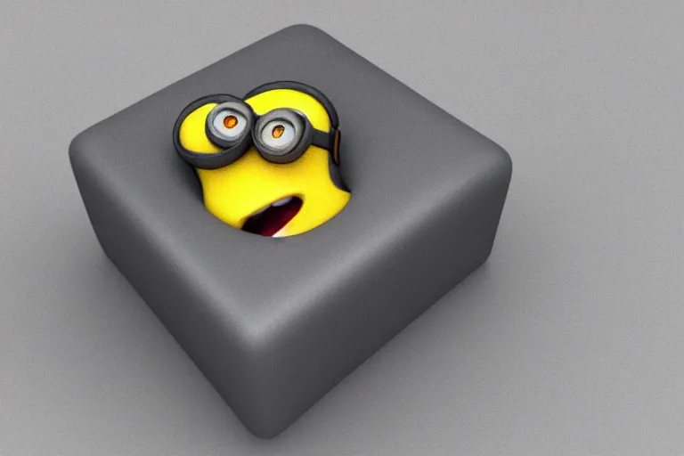 Image similar to 3d render of a Minion cube