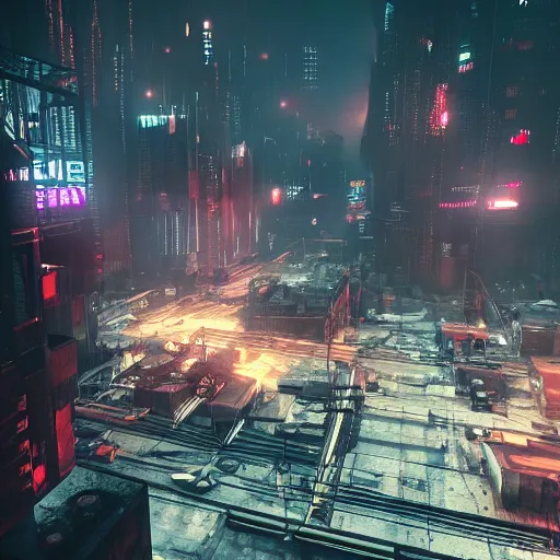 Image similar to grimdark dystopian cyberpunk city, unreal engine, 8 k, ultra realistic, ultra detail