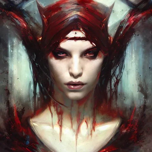 Prompt: enchanting sorcerer painted by Raymond Swanland symmetric face C 3