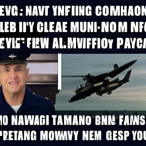 Image similar to meme with a navy combat pilot about flying grand pianos