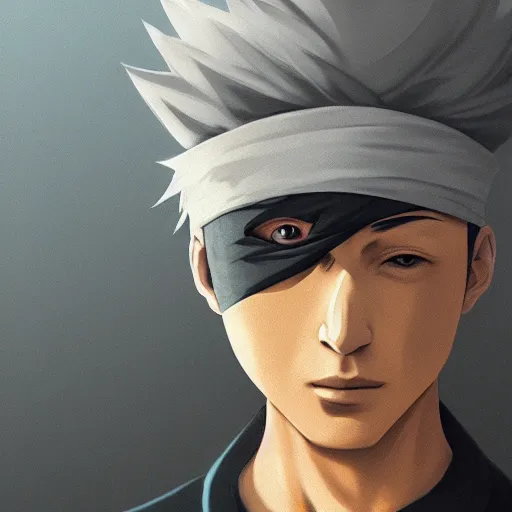 Prompt: a well designed portrait of Kakashi , detailed, realistic, sketch style, Artstation,Greg Rutkowski, 8K resolution.