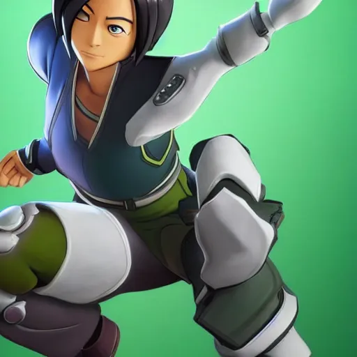 Image similar to toph beifong in fortnite, character render, full body shot, highly detailed, in game render