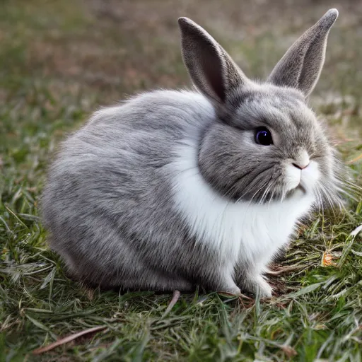 Prompt: Ultrawide photo of a rabbit and cat hybrid, highly detailed, photorealistic, 4k