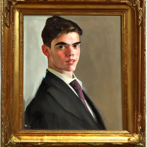 Prompt: oil painting portrait of nicholas fuentes, John Singer Sargent style