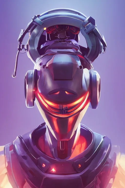 Image similar to epic mask helmet robot ninja portrait stylized as fornite style game design fanart by concept artist gervasio canda, behance hd by jesper ejsing, by rhads, makoto shinkai and lois van baarle, ilya kuvshinov, rossdraws global illumination radiating a glowing aura global illumination ray tracing hdr render in unreal engine 5