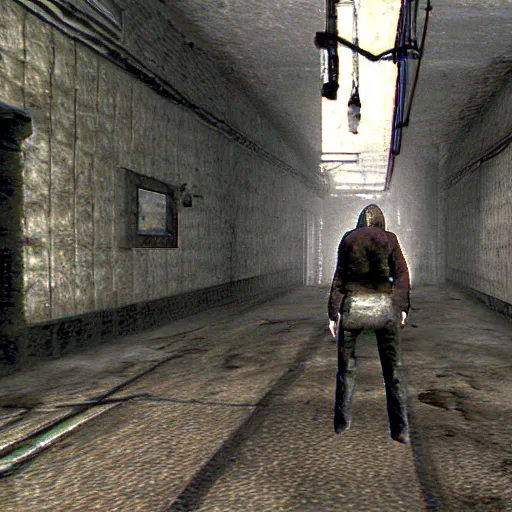 Prompt: among us crewmate enemy in silent hill for the ps 1