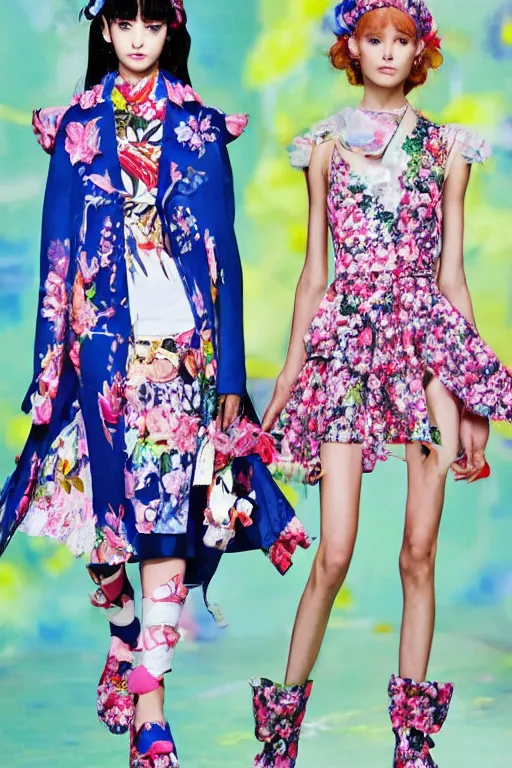 Image similar to sailor moon wearing floral valentino ss 2 0 1 5