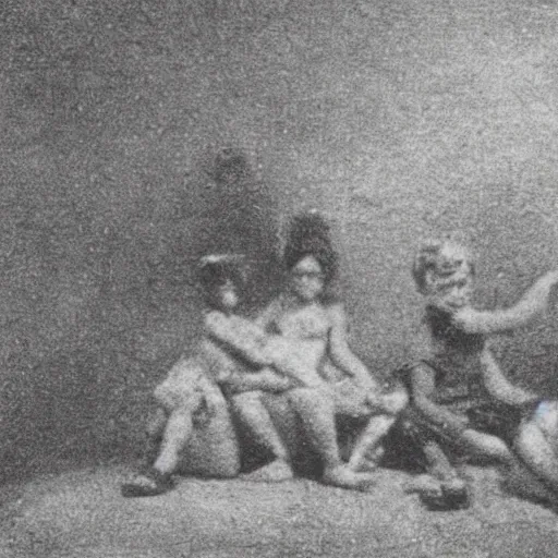 Image similar to first photograph ever taken, grainy, blurry, 1840s