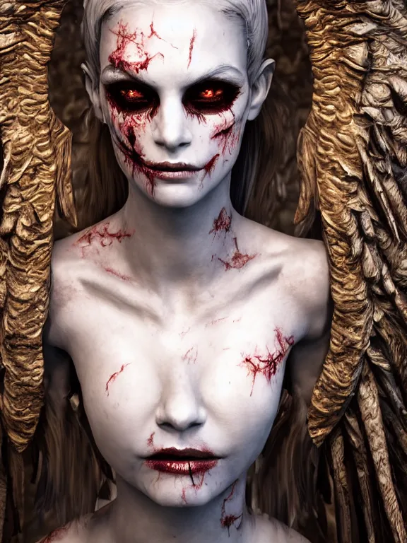 Prompt: portrait art of 8k ultra realistic undead wraith, ornate angel portrait , detailed face features, biotech, full of colour, cinematic lighting, 8k, hyperrealistic, focused, extreme details,unreal engine 5, cinematic, masterpiece