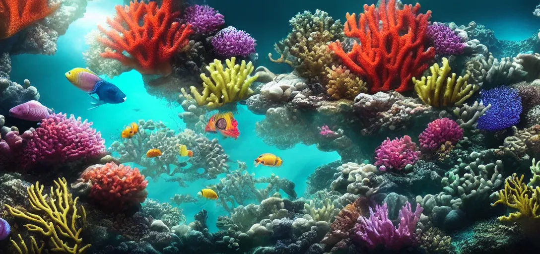 beautiful view of underwater, sea floor, coral, | Stable Diffusion ...