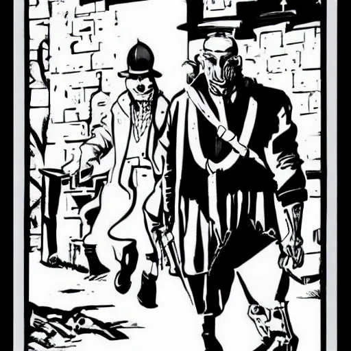 Prompt: A man with dad cap. Centered, Dark Fantasy, Film Noir, Black and White. High Contrast, Mike Mignola, D&D, OSR