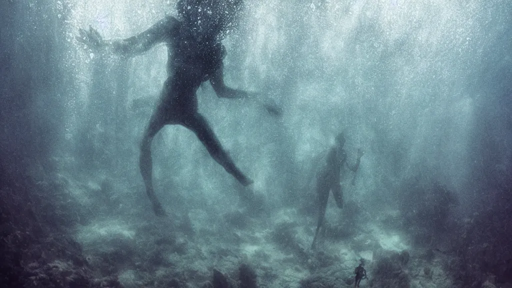 Prompt: underwater photography charismatic high - rise apparition