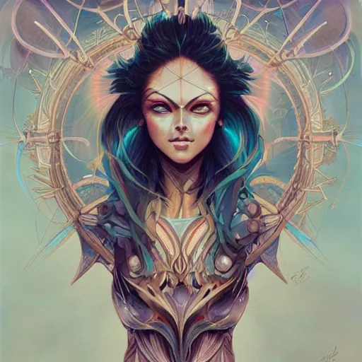 Image similar to celestial dreamer of the starmind, heroine, beautiful, detailed symmetrical close - up portrait, intricate complexity, in the style of artgerm and peter mohrbacher, cel - shaded