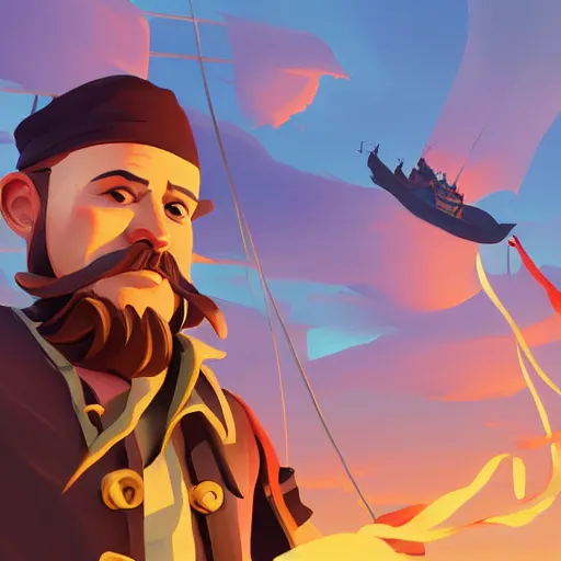 Image similar to painting jack the pirate on sea of thieves game avatar hero smooth face median photoshop filter cutout vector behance hd by jesper ejsing, by rhads, makoto shinkai and lois van baarle, ilya kuvshinov, rossdraws, illustration, art by ilya kuvshinov and gustav klimt