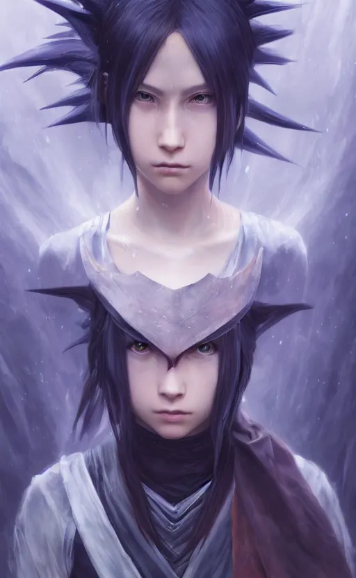 Image similar to a girl from final fantasy live action, sasuke uchiha, evocative, mystical night, very very very very detailed, award winning, masterpiece digital painting by greg rutkowski, alex grey, artstation, 4 k wallpaper