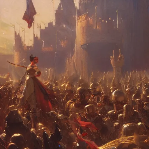 Prompt: uprising in the royal castle, events inside the castle, close up, painting by gaston bussiere, craig mullins, j. c. leyendecker, 4 k, 8 k, trending on artstation, artstationhd, artstationhq, highest detail