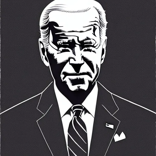 Image similar to Joe Biden looking sinister, by Tsutomu Nihei, highly detailed