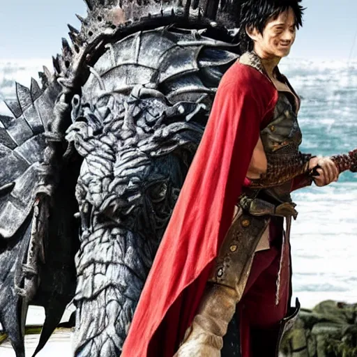 Prompt: luffy in game of thrones