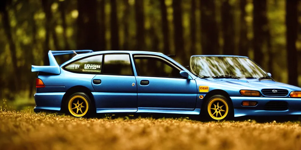 Prompt: photograph, 1999 subaru impreza 2.5RS, GC8, cinematic, 8k, depth of field, bokeh.