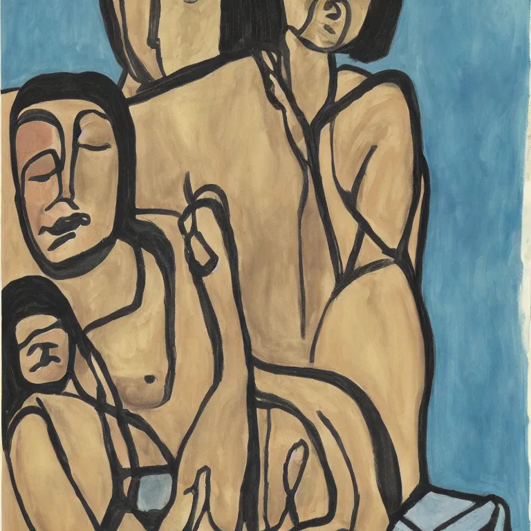 Prompt: a beautiful world by Alice Neel