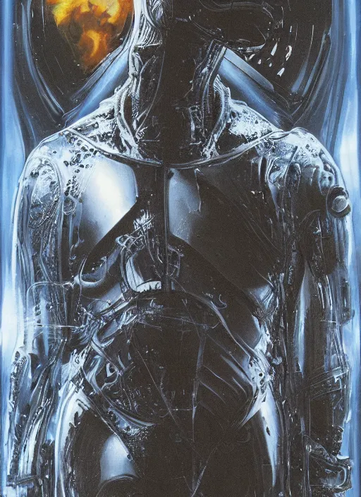 Prompt: alien astronaut in dark void underwater - complex and hyperdetailed technical suit design. reflection and dispersion materials. rays and dispersion of light. volumetric light. f / 3 2. noise film photo. flash photography. ultra realistic, 5 0 mm. poster by wayne barlowe, hajime sorayama aaron horkey, craig mullins