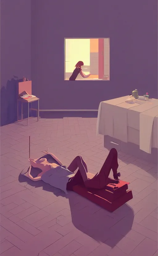 Prompt: love, surreal illustration, by atey ghailan and escher and edward hopper