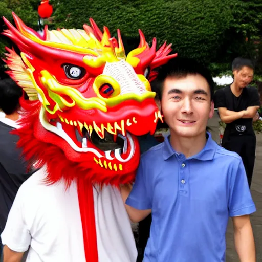 Prompt: chinese dragon with a chinese boy