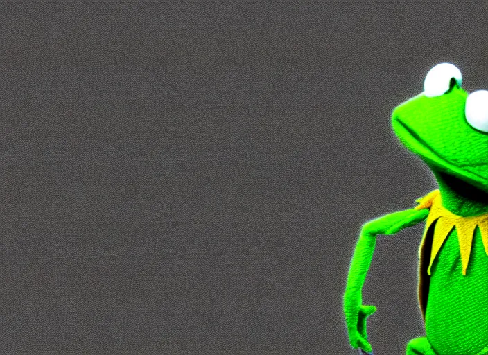 Image similar to kermit the frog, the matrix, film still, high quality, hd, 4 k