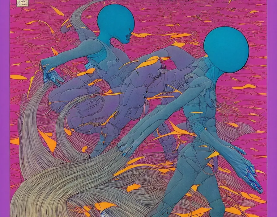 Image similar to ( ( ( ( the end ) ) ) ) by mœbius!!!!!!!!!!!!!!!!!!!!!!!!!!!, overdetailed art, colorful, artistic record jacket design