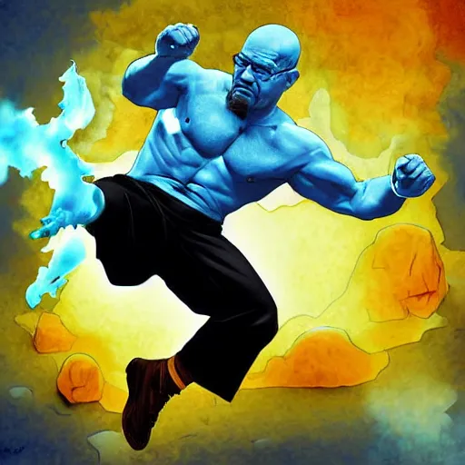 buff Walter White kicking blue fire, accurate anatomy, | Stable ...