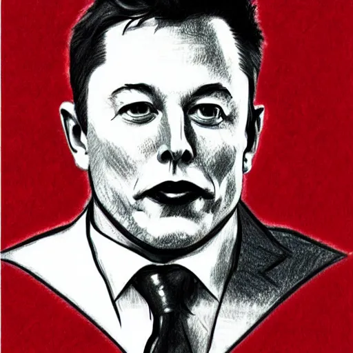 Prompt: a pencil sketch of a poorly drawn Elon Musk, incorrect proportions, abstract, surreal