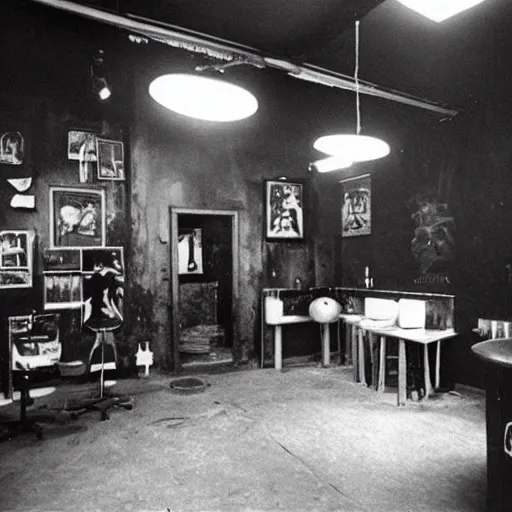 Prompt: “ interior of tattoo studio in 1 9 6 0 ”