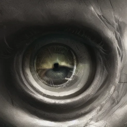 Image similar to a giant eye looking through a window,eerie,creepy,unnerving,digital art,art by greg rutkowski,design by trevor henderson,hyperdetailed skin,photorealistoc,deviantart,artstation,mysterious,4k