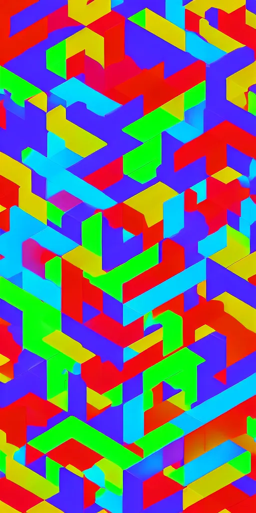 Image similar to Tetris in 5 dimensions, digital art, glowing geometric fractals, 8K