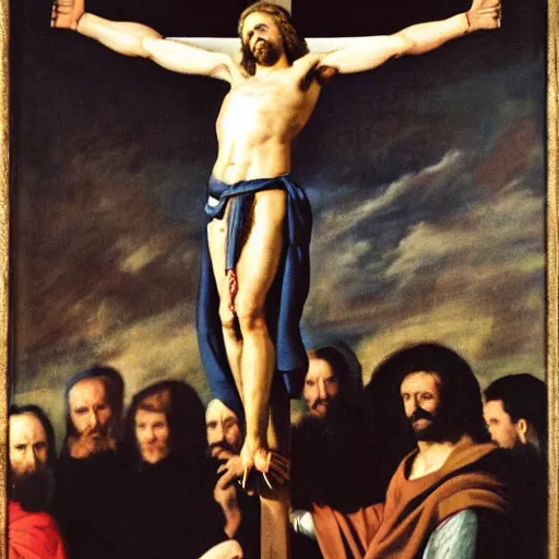 Image similar to donald trump crucified in the style of christ crucified diego velazquez