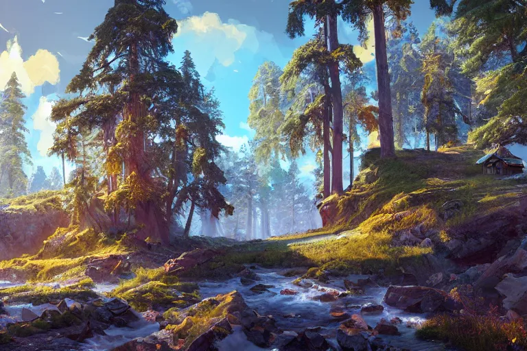 Prompt: a 4 k beautiful scene in early spring showing lively sprigs dslr detailed digital art by ivan shishkin and anton fadeev 4 k hd realism rendered in unreal engine