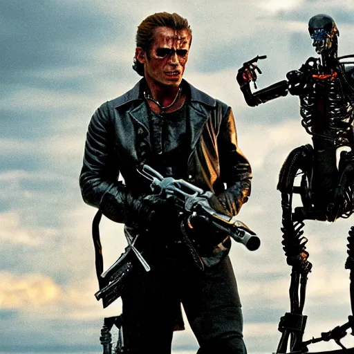 Image similar to A still of The Terminator in Pirate's of the Caribbean movie