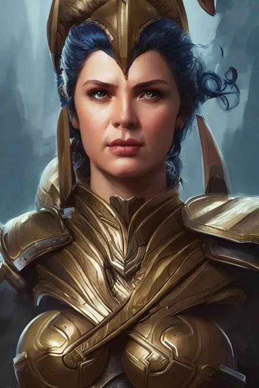 Image similar to amazon valkyrie athena, d & d, fantasy, portrait, highly detailed, headshot, digital painting, trending on artstation, concept art, sharp focus, illustration, art by artgerm and greg rutkowski and magali villeneuve