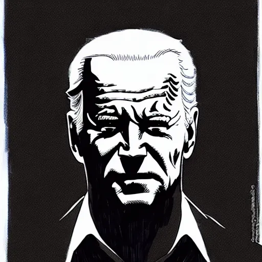 Image similar to Joe Biden looking sinister, by Tsutomu Nihei, highly detailed