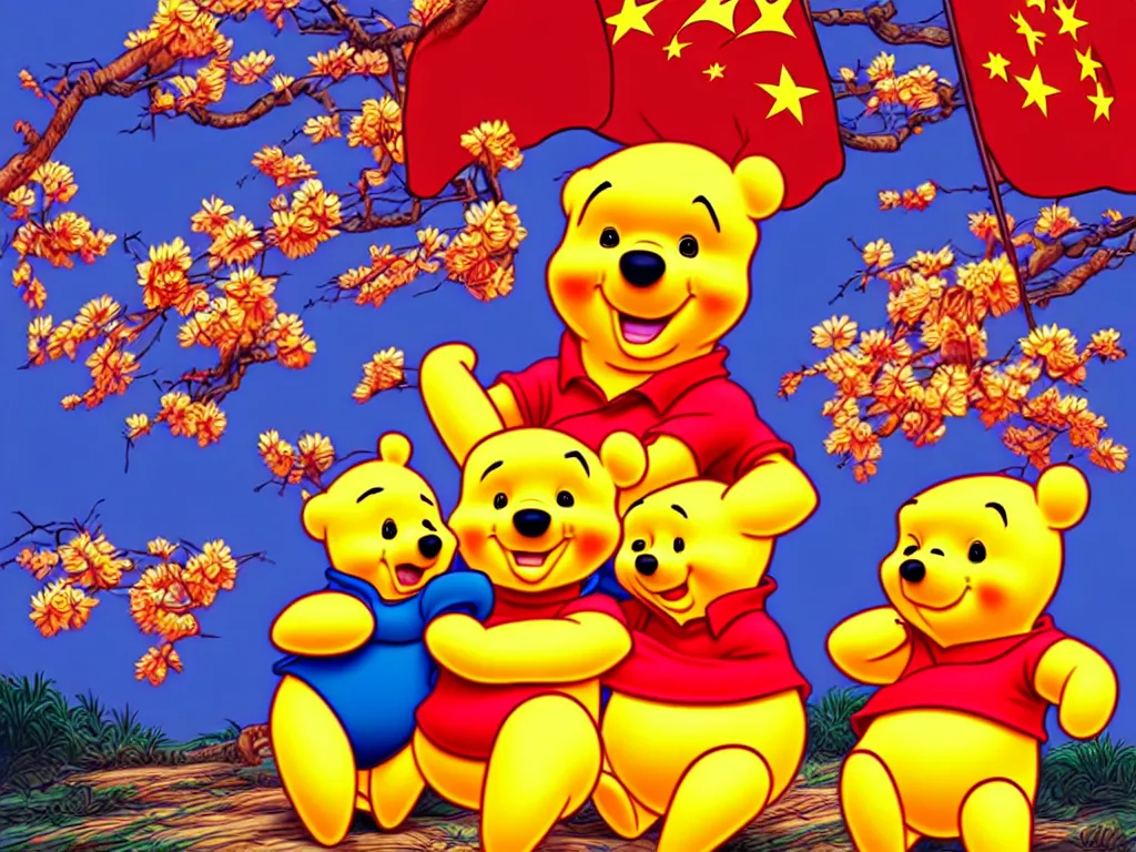 Prompt: xi jinping winnie the pooh in the style of china communist propaganda poster art in the year 1 9 8 7 ultra realistic, concept art, intricate details, highly detailed, photorealistic, octane render, 8 k, unreal engine. art by artgerm and magali villeneuve