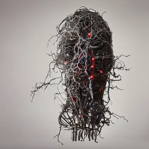 Image similar to an organic computer made out of live parts, cable, nerves, organs, by cronenberg, film still, photography, argentic, ominous