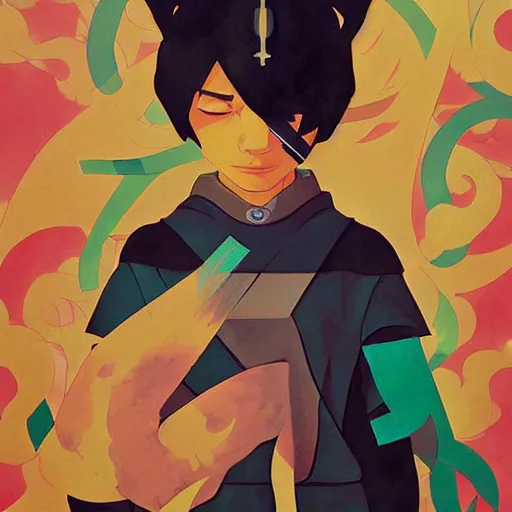 Prompt: The Last Airbender Painting by Sachin Teng, asymmetrical, Organic Painting , Matte Painting, geometric shapes, hard edges, graffiti, street art,:2 by Sachin Teng:4