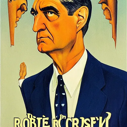 Image similar to surrealist painting of robert mueller!!! standing with folded arms, czech movie poster by j. c. leyendecker and diego rivera