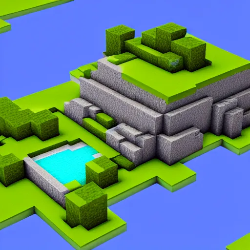 Prompt: minecraft earth. 3 d render. isometric